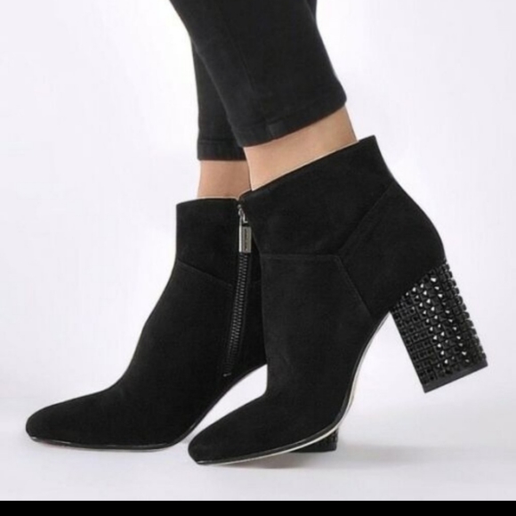 Michael Kors Shoes - Michael Kors black jeweled ankle boots 9.5